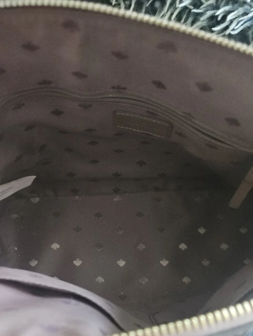 kate spade Neutral Taupe Leather Dome Satchel with Gold Logo